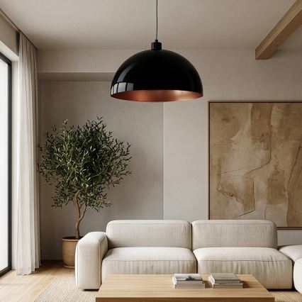 Brilagi - LED-pendellampe på kabel METALO 1xE27/40W/230V Ø 60 cm sort/kobber