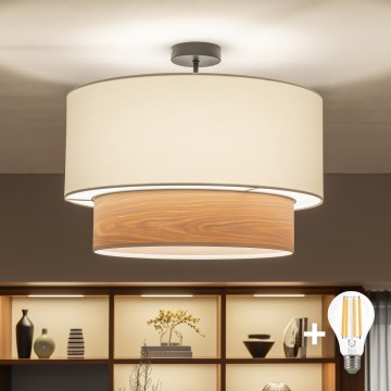 Brilagi - LED plafondlampe CERIA 1xE27/60W/230V Ø 50 cm sort/hvid/beige