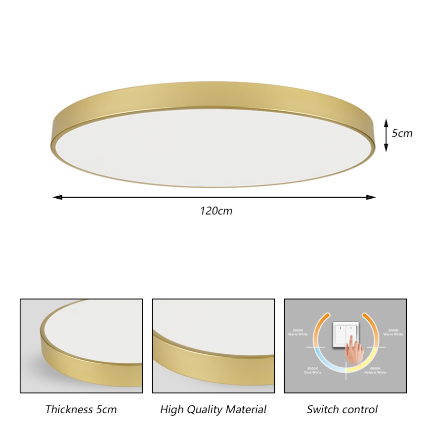 Brilagi - LED loftlampe POOL LED/180W/230V 3000/4000/6000K Ø 120 cm guld