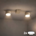 Brilagi - LED RGB+CCT dæmpbar indbygningsspot MONO 2xGX53/14W/230V 2700-6500K Wi-Fi Tuya beige