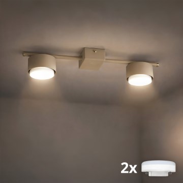 Brilagi - LED RGB+CCT dæmpbar indbygningsspot MONO 2xGX53/14W/230V 2700-6500K Wi-Fi Tuya beige