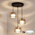 Brilagi - LED RGB+CCT dæmpbar pendel med wireophæng AURA LUX 3xGX53/14W/230V 2700-6500K Wi-Fi Tuya sort/guld
