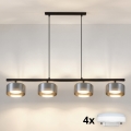 Brilagi - LED RGB+CCT dæmpbar pendel med wireophæng AURA LUX 4xGX53/14W/230V 2700-6500K Wi-Fi Tuya sort/røgfarvet