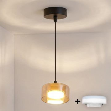 Brilagi - LED RGB+CCT Dæmpbar pendel på kabel AURA LUX 1xGX53/14W/230V 2700-6500K Wi-Fi Tuya sort/guld