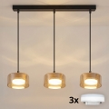 Brilagi - LED RGB+CCT dæmpbar pendel på wire AURA LUX 3xGX53/14W/230V 2700-6500K Wi-Fi Tuya sort/guld