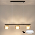 Brilagi - LED RGB+CCT Dæmpbar pendel på wire AURA LUX 3xGX53/14W/230V 2700-6500K Wi-Fi Tuya sort/guld