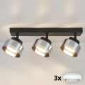 Brilagi - LED RGB+CCT Dæmpbar spotarmatur AURA LUX 3xGX53/14W/230V 2700-6500K Wi-Fi Tuya sort/røget
