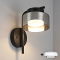 Brilagi - LED RGB+CCT dæmpbar væglampe AURA LUX 1xGX53/14W/230V 2700-6500K Wi-Fi Tuya sort/røgfarvet