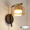 Brilagi - LED RGB+CCT dæmpbar væglampe AURA LUX 1xGX53/14W/230V 2700–6500K Wi‑Fi Tuya sort/guld