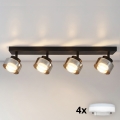 Brilagi - LED RGB+CCT dæmpbart spot AURA LUX 4xGX53/14W/230V 2700-6500K Wi-Fi Tuya sort/røgfarvet