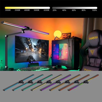 Brilagi - LED RGB dæmpbar berøringsbetjent bordlampe med klemme VARIO LED/18W/230V 3000-6500K CRI 96