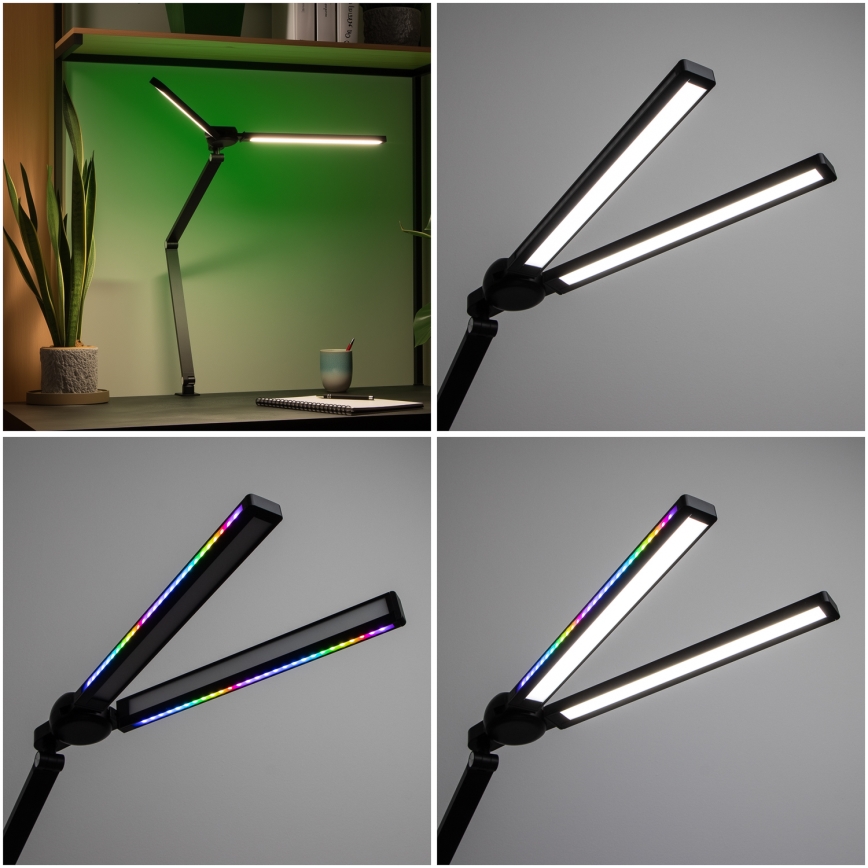BRILAGI - LED RGBTW Dæmpbar, berøringsbetjent bordlampe med klemme VARIO LED/18W/230V 3000-6500K CRI 96 sort