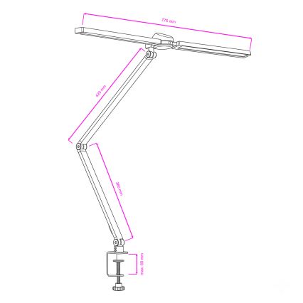 BRILAGI - LED RGBTW Dæmpbar, berøringsbetjent bordlampe med klemme VARIO LED/18W/230V 3000-6500K CRI 96 sort