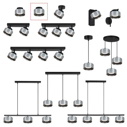 Brilagi - LED RGB+CCT dæmpbar indfældet loftlampe AURA LUX 1xGX53/14W/230V 2700-6500K Wi-Fi Tuya sort/røget