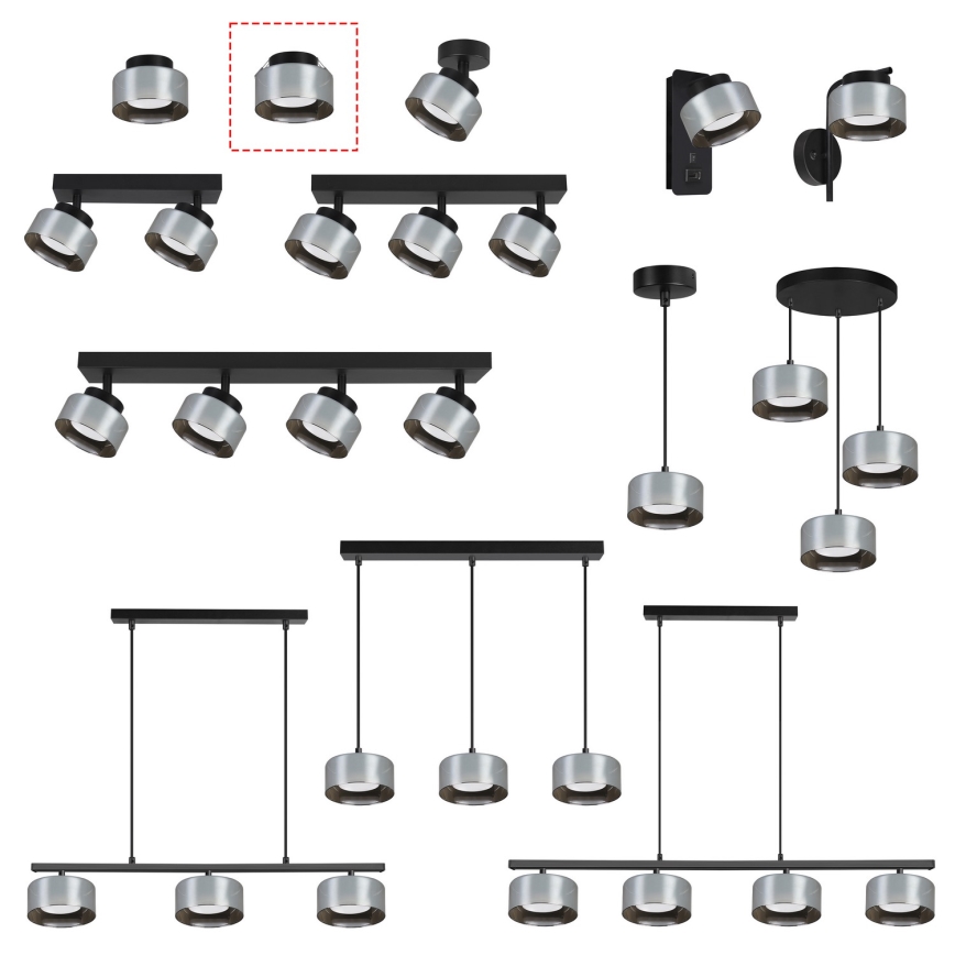 Brilagi - LED RGB+CCT dæmpbar indfældet loftlampe AURA LUX 1xGX53/14W/230V 2700-6500K Wi-Fi Tuya sort/røget