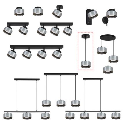 Brilagi - LED RGB+CCT dæmpbar pendel på wire AURA LUX 1xGX53/14W/230V 2700-6500K Wi-Fi Tuya sort/røget