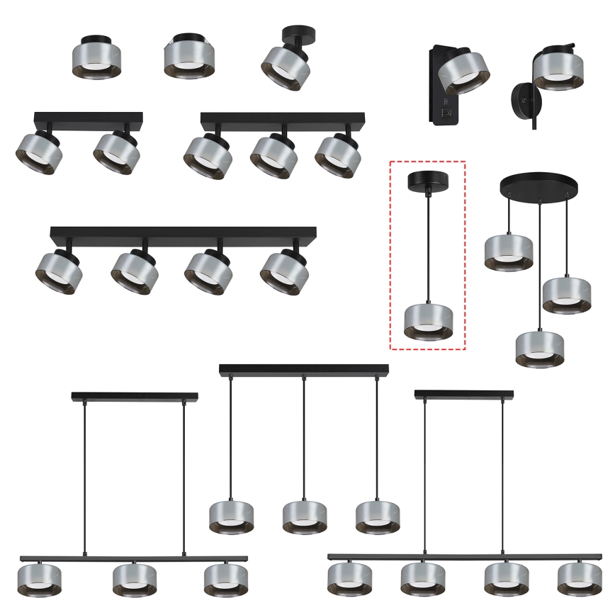 Brilagi - LED RGB+CCT dæmpbar pendel på wire AURA LUX 1xGX53/14W/230V 2700-6500K Wi-Fi Tuya sort/røget