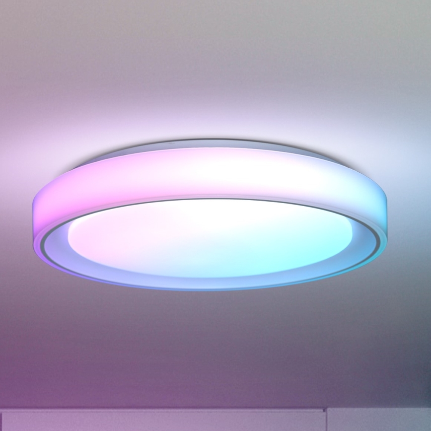 Brilagi - LED RGB dæmpbar loftlampe FLOCO LED/30W/230V Ø 39,5 cm 3000-6500K Wi-Fi Tuya + LED/6W + fjernbetjening