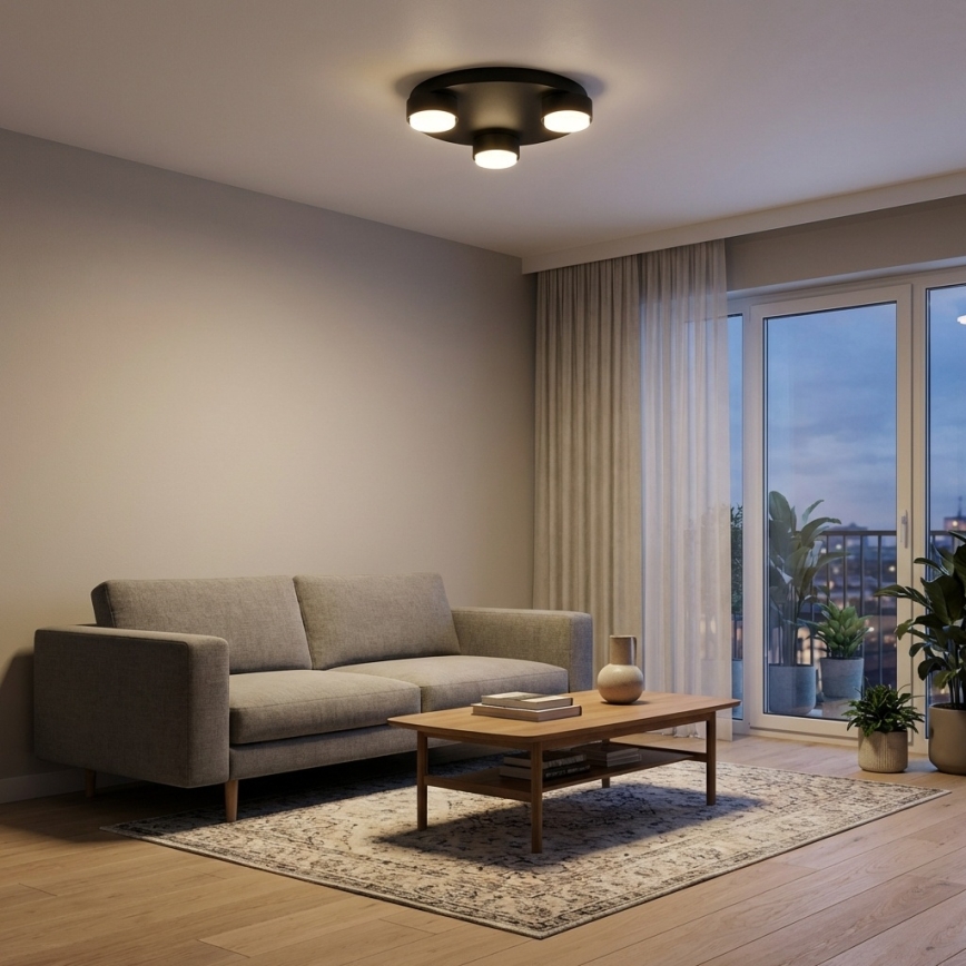 Brilagi - LED RGB+CCT Dæmpbar loftlampe MONO 3xGX53/14W/230V 2700-6500K Wi‑Fi Tuya Ø 30 cm sort