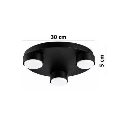 Brilagi - LED RGB+CCT Dæmpbar loftlampe MONO 3xGX53/14W/230V 2700-6500K Wi‑Fi Tuya Ø 30 cm sort