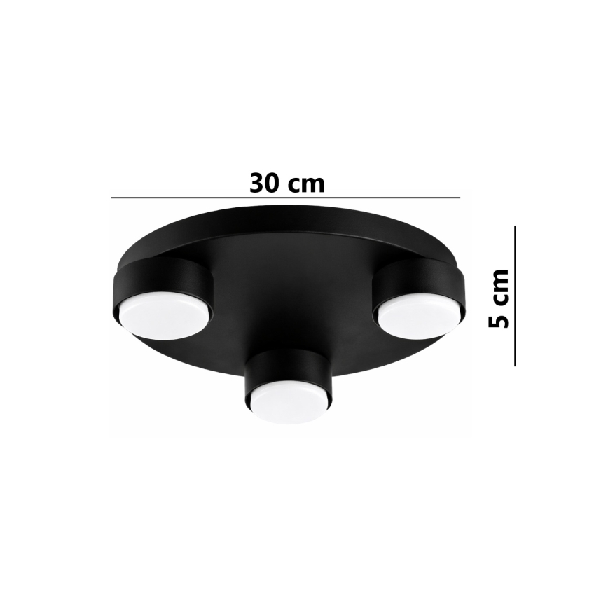 Brilagi - LED RGB+CCT Dæmpbar loftlampe MONO 3xGX53/14W/230V 2700-6500K Wi‑Fi Tuya Ø 30 cm sort