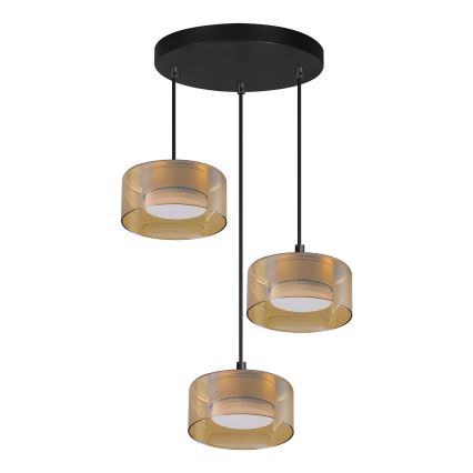 Brilagi - LED RGB+CCT dæmpbar pendel med wireophæng AURA LUX 3xGX53/14W/230V 2700-6500K Wi-Fi Tuya sort/guld