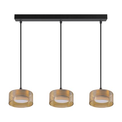 Brilagi - LED RGB+CCT dæmpbar pendel på wire AURA LUX 3xGX53/14W/230V 2700-6500K Wi-Fi Tuya sort/guld