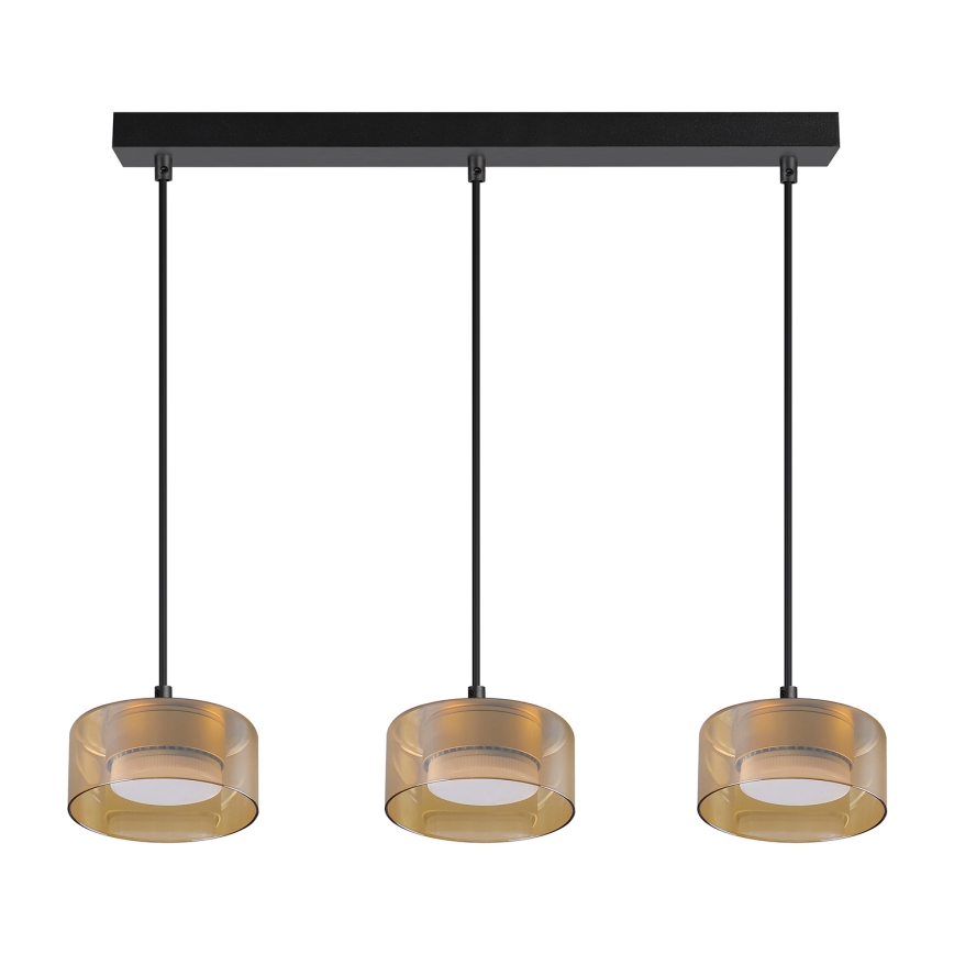 Brilagi - LED RGB+CCT dæmpbar pendel på wire AURA LUX 3xGX53/14W/230V 2700-6500K Wi-Fi Tuya sort/guld