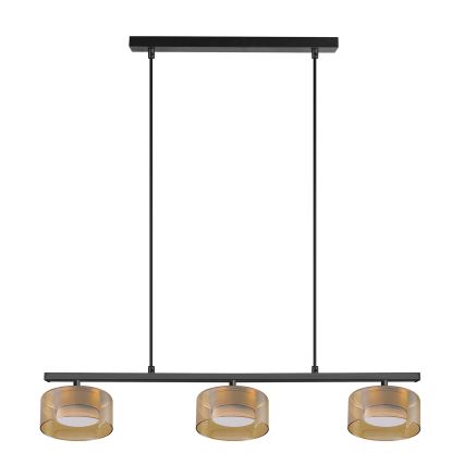 Brilagi - LED RGB+CCT Dæmpbar pendel på wire AURA LUX 3xGX53/14W/230V 2700-6500K Wi-Fi Tuya sort/guld
