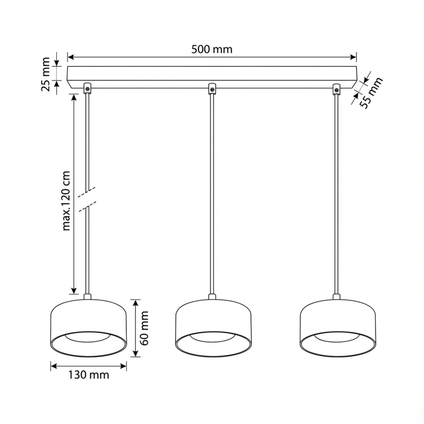 Brilagi - LED RGB+CCT dæmpbar pendel på wire AURA LUX 3xGX53/14W/230V 2700-6500K Wi-Fi Tuya sort/røget