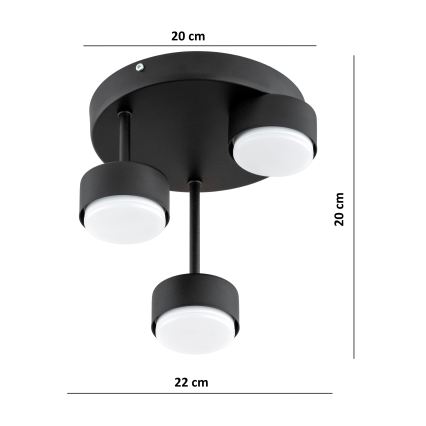 Brilagi - LED RGB+CCT Dæmpbar overflademonteret loftlampe MONO 3xGX53/14W/230V 2700-6500K Wi-Fi Tuya sort