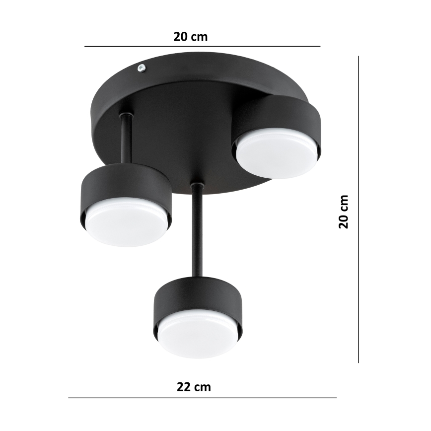 Brilagi - LED RGB+CCT Dæmpbar overflademonteret loftlampe MONO 3xGX53/14W/230V 2700-6500K Wi-Fi Tuya sort