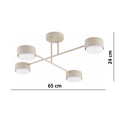 Brilagi - LED RGB+CCT dæmpbar overflademonteret loftlampe MONO 4xGX53/14W/230V 2700-6500K Wi-Fi Tuya sort