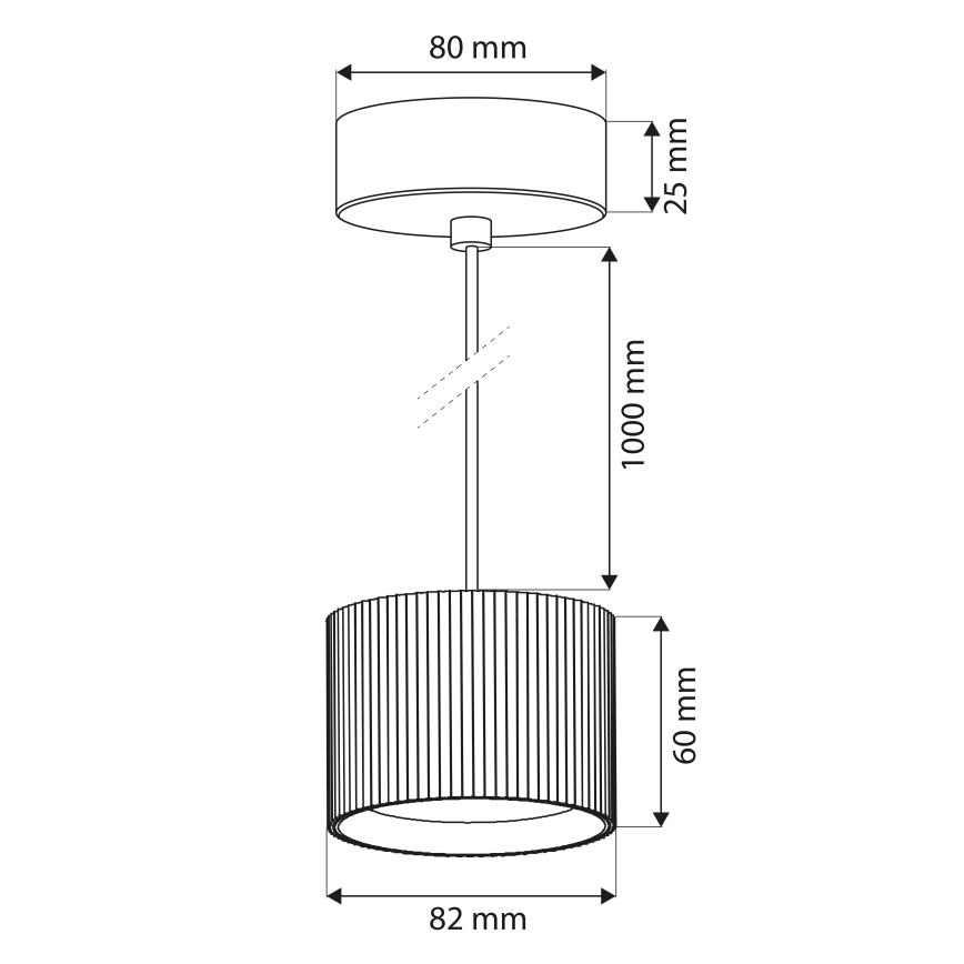 BRILAGI - LED RGB+CCT dæmpbar pendel på wire STRIPY 1xGX53/14W/230V pr. 82 mm 2700-6500K Wi-Fi Tuya sort