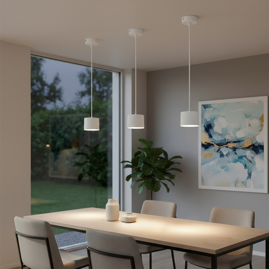 Brilagi - LED RGB+CCT dæmpbar loftpendel med wireophæng STRIPY 1xGX53/14W/230V 2700-6500K Wi-Fi Tuya hvid