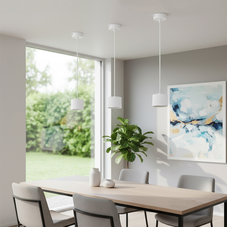 Brilagi - LED RGB+CCT dæmpbar loftpendel med wireophæng STRIPY 1xGX53/14W/230V 2700-6500K Wi-Fi Tuya hvid