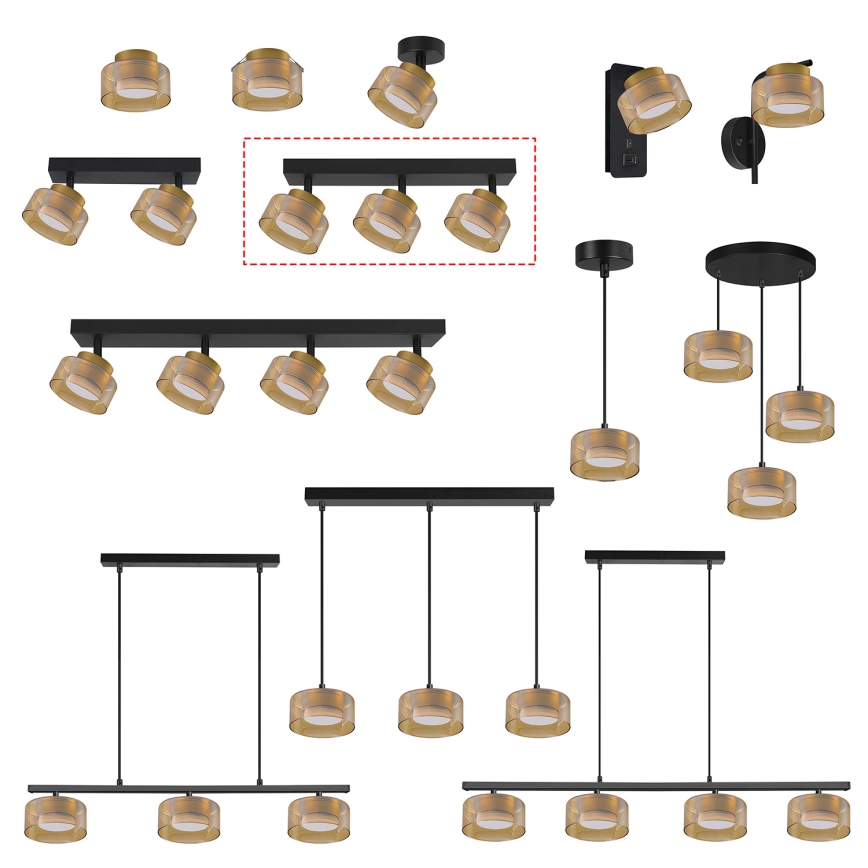 Brilagi - AURA LUX LED RGB+CCT dæmpbar spot 3xGX53/14W/230V 2700-6500K Wi-Fi Tuya sort/guld