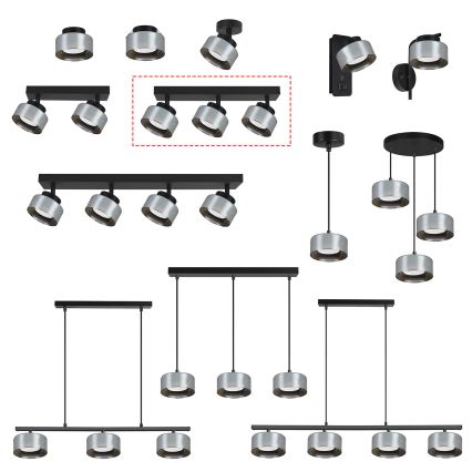 Brilagi - LED RGB+CCT Dæmpbar spotarmatur AURA LUX 3xGX53/14W/230V 2700-6500K Wi-Fi Tuya sort/røget