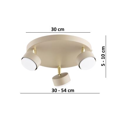 Brilagi - LED RGB+CCT dæmpbar spot MONO 3xGX53/14W/230V 2700-6500K Wi-Fi Tuya beige/guld