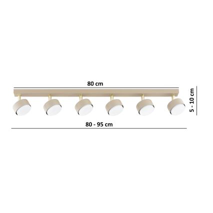 Brilagi - LED RGB+CCT dæmpbar spotlampe MONO 6xGX53/14W/230V 2700-6500K Wi-Fi Tuya beige/guld