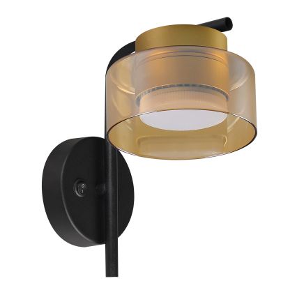BRILAGI - LED RGB+CCT dæmpbar væglampe AURA LUX 1xGX53/14W/230V 2700–6500K Wi‑Fi Tuya sort/guld