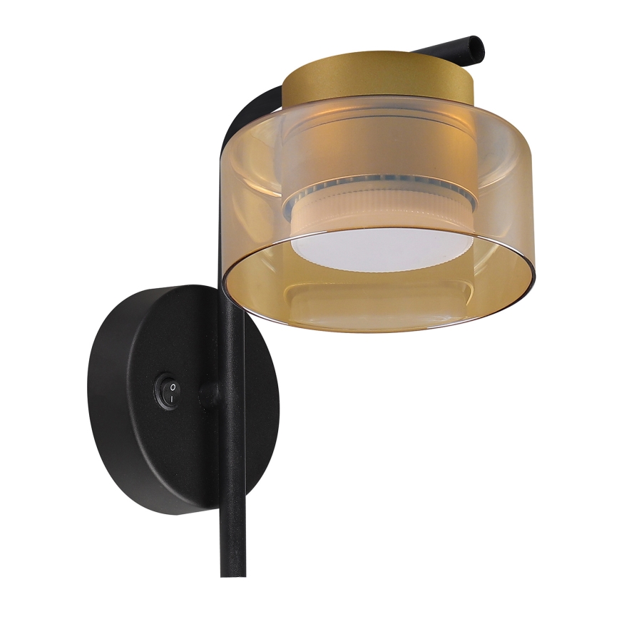 BRILAGI - LED RGB+CCT dæmpbar væglampe AURA LUX 1xGX53/14W/230V 2700–6500K Wi‑Fi Tuya sort/guld