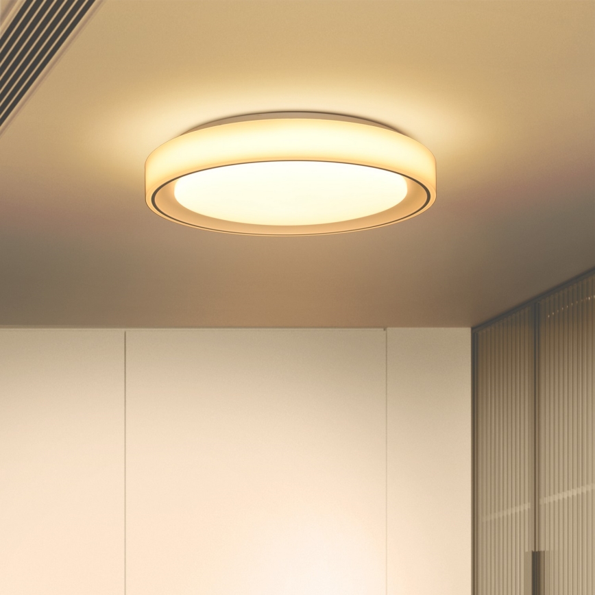 Brilagi - LED RGB dæmpbar loftlampe FLOCO LED/30W/230V Ø 39,5 cm 3000-6500K Wi-Fi Tuya + LED/6W + fjernbetjening