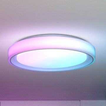 Brilagi - LED RGB Dæmpbart loftlys FLOCO LED/30W/230V 3000-6500K Wi-Fi Tuya + LED/6W + fjernbetjening