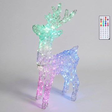 BRILAGI - LED RGBIC Udendørs juledekoration LED/6W/230V 90 cm IP44 rensdyr + fjernbetjening