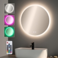 Brilagi - LED RGBW badeværelsesspejl med opvarmning CLARA PRO LED/19W/230V Ø 60 cm IP44 CRI 90 dæmpbart + CCT + fjernbetjening