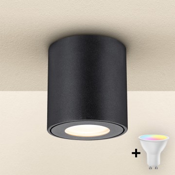 Brilagi - LED RGBW dæmpbar badeværelseslampe MIA 1xGU10/30W/230V 2700-6500K Wi-Fi 84x80 mm sort IP54