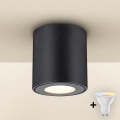 BRILAGI - LED RGBW dæmpbar badeværelseslampe MIA 1xGU10/4,8W/230V 3000K 84x80 mm sort IP54 + fjernbetjening