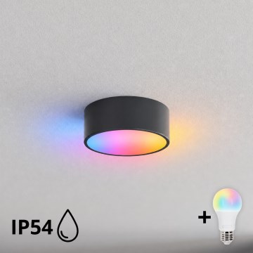 BRILAGI - LED RGBW dæmpbar badeværelsesloftlampe CLARE 1xE27/12W/230V Ø 20 cm antracit IP54