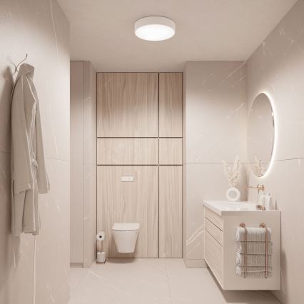 BRILAGI - LED RGBW dæmpbar loftlampe til badeværelse CLARE 2xE27/12W/230V 2700–6500K Ø 30 cm IP54 Wi‑Fi hvid
